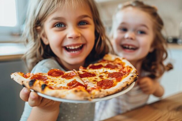 Sisters eating pizza together during coronavirus quarantine