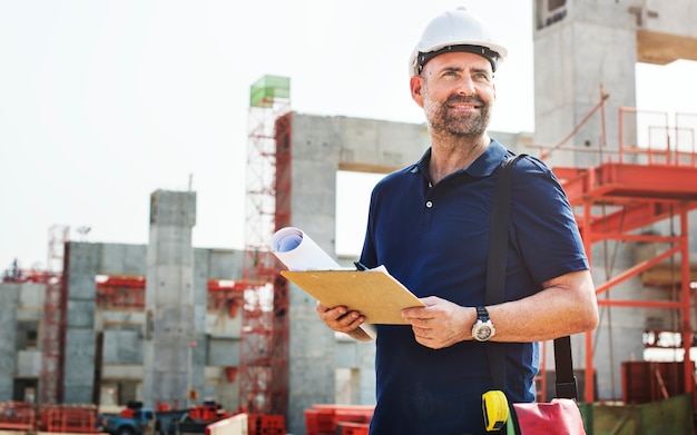 Site engineer on a construction site