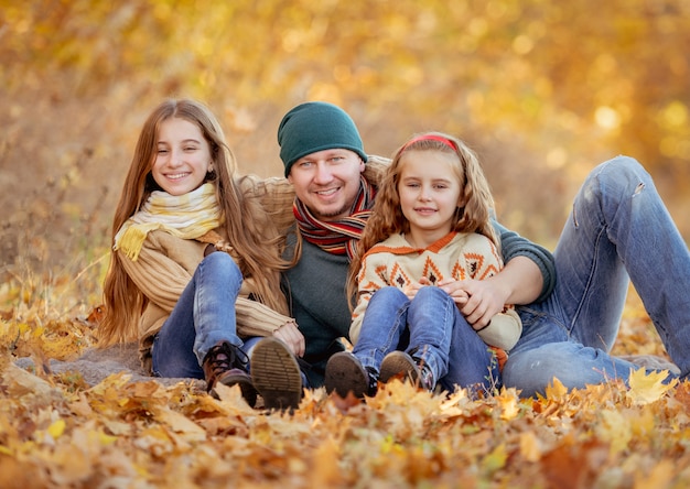 Sitting in autumn leaves