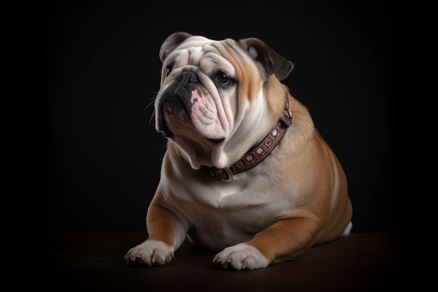 Sitting bulldog dog Generate Ai