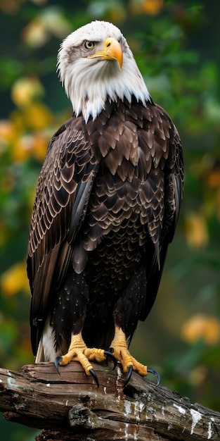 Photo sitting eagle majestic bald eagle with outstretched wings in its natural habitat