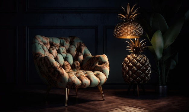 Sitting pretty Ananas armchair adds a playful touch to any space Creating using generative AI tools