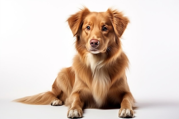 Sitting Toller or Nova Scotia Duck Tolling Retriever Generative AI