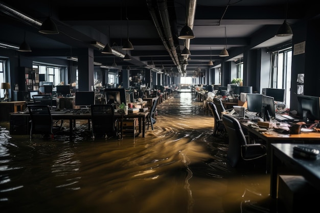 situation flooding in office Starting Scenarios professional advertising photography