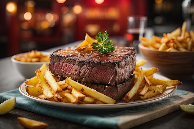 Sizzle and Crisp Tempting Visuals of Steak Frites