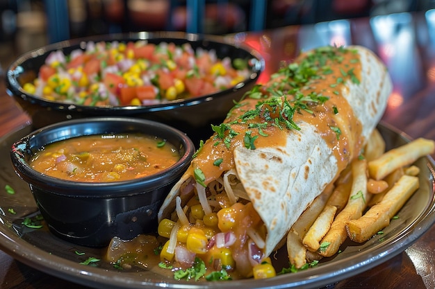 Sizzling Carnitas Burrito with Roasted Tomatillo Salsa