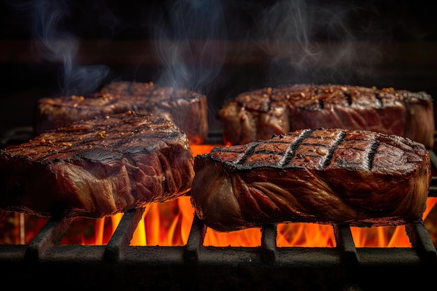 Sizzling Hot Beef on the Fiery Grill