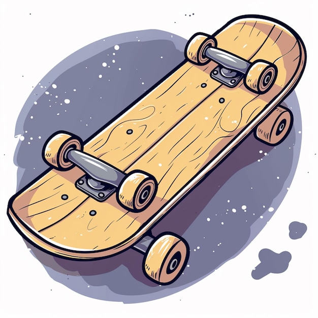 Skateboard illustration icon cartoon graphic