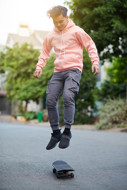 Skateboarded Performing Stunt