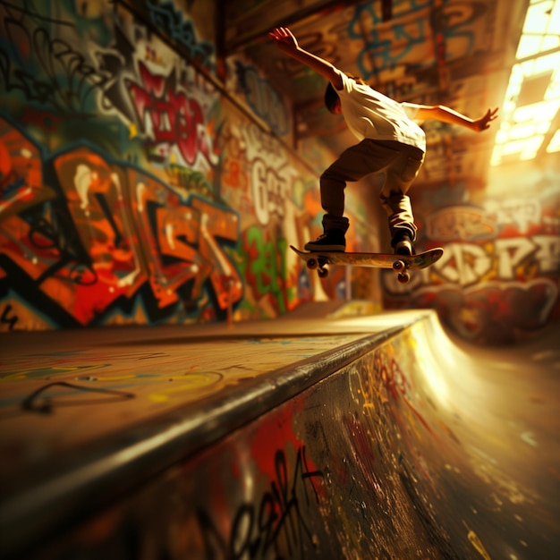 A skateboarder performing a highflying trick over a skate park ramp