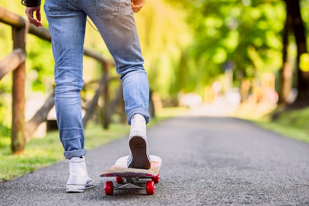 Skateboarder skateboarding