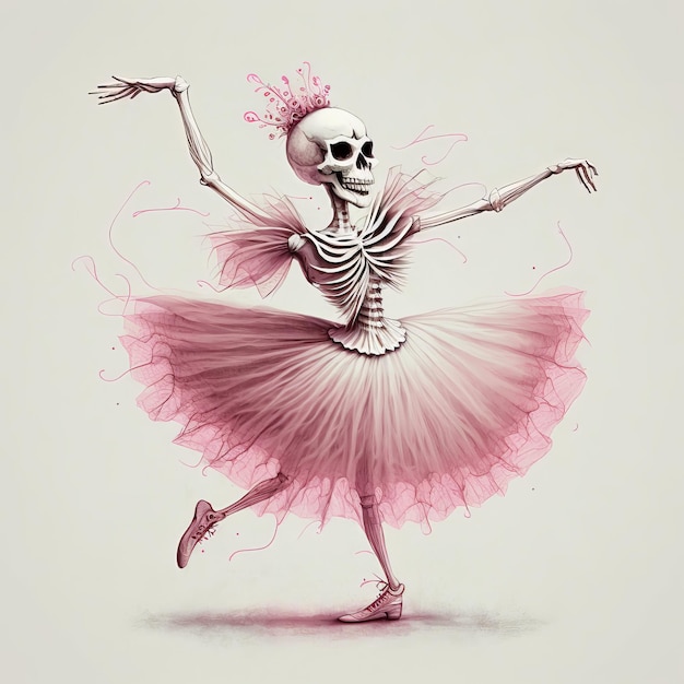 Skeleton ballerina Generative AI