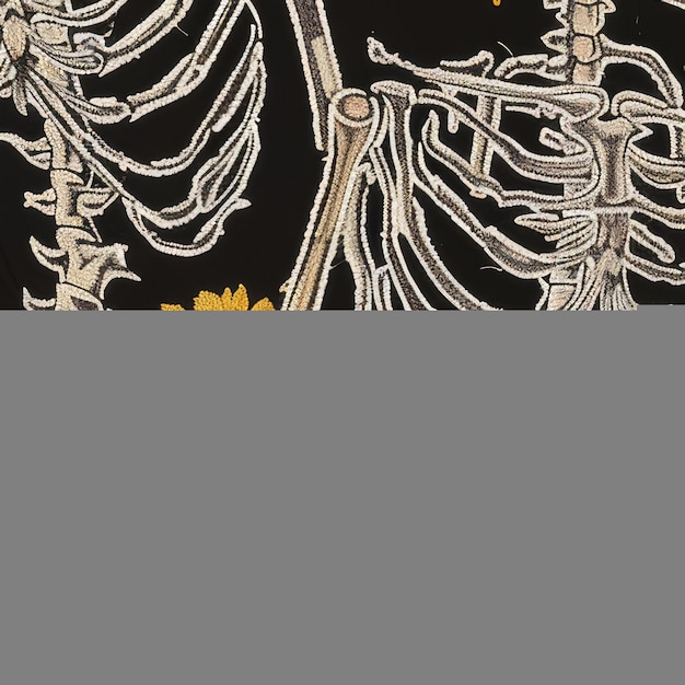 Photo a skeleton on a black background