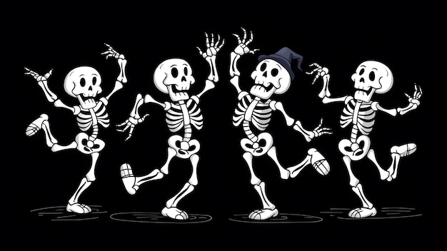 Photo skeleton dance halloween