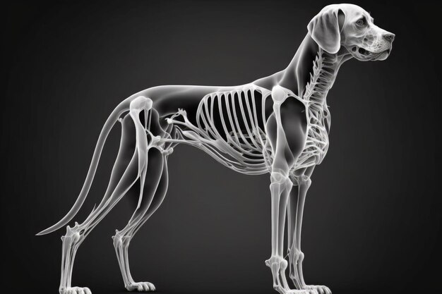 Skeleton of a dog dissected for educational purposes