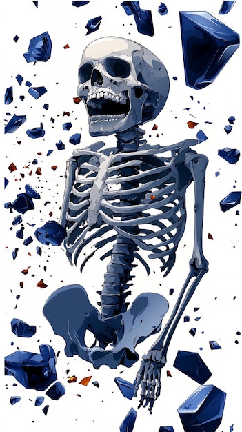 Photo skeleton falling apart