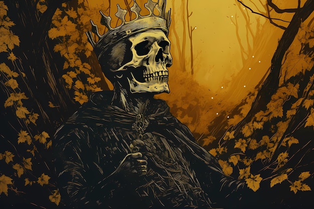 skeleton king in a crown