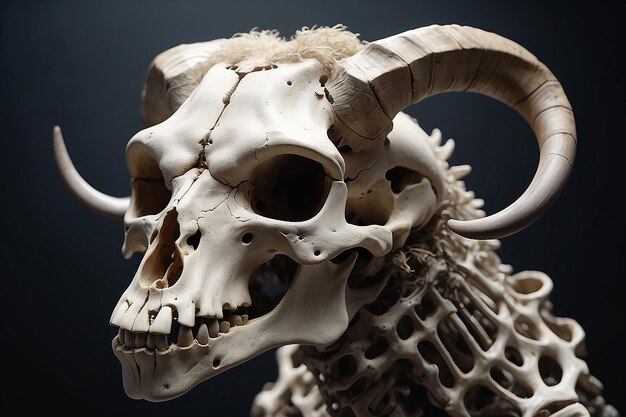 Skeleton sheeps head with horns