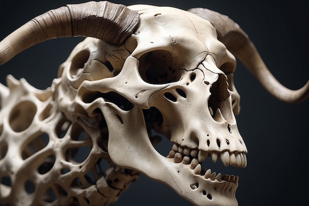 Skeleton sheeps head with horns