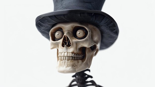 Photo skeleton in a top hat