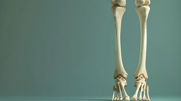 Photo a skeleton with a lower leg on its leg