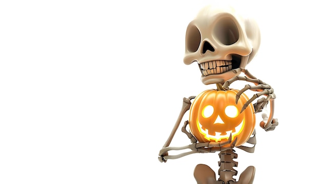 Photo a skeleton with a pumpkin that says  pumpkin  on it