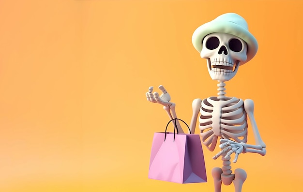 Skeleton with shopping bag Halloween 9