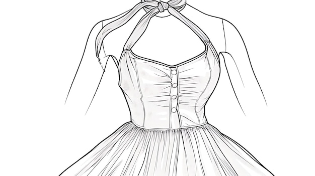 Photo sketch of a corset with a bow on it