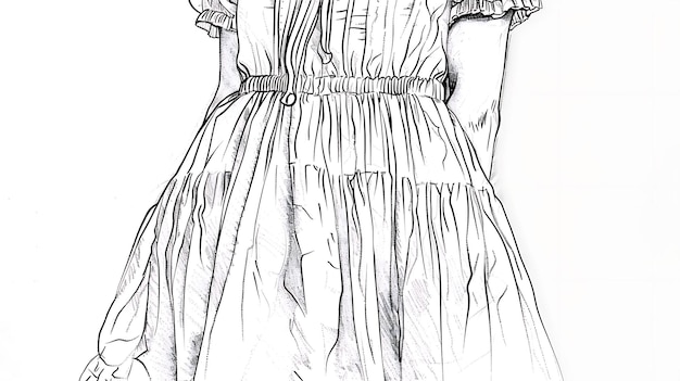 Photo a sketch of a dress made by the company that was made by the company