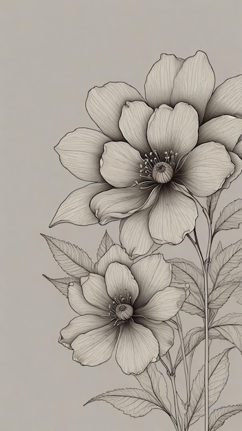 a sketch of flowers