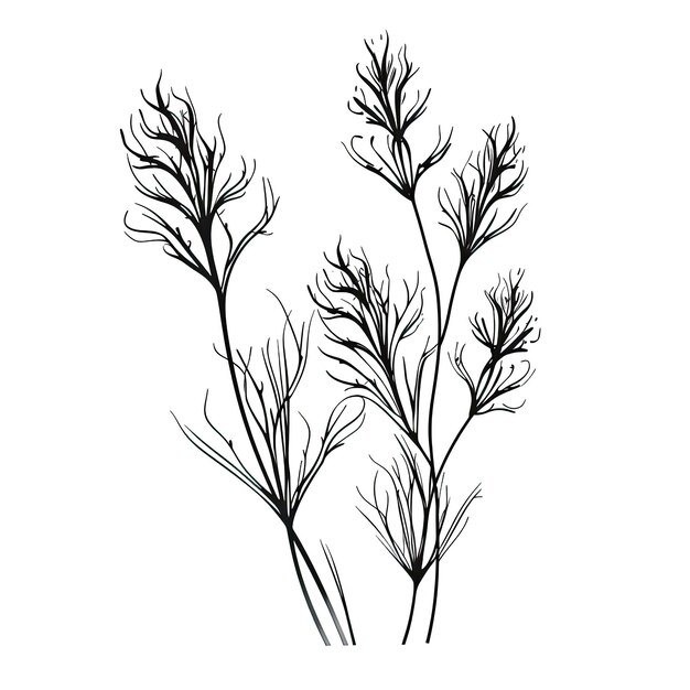 Photo sketch milfoil ai generated