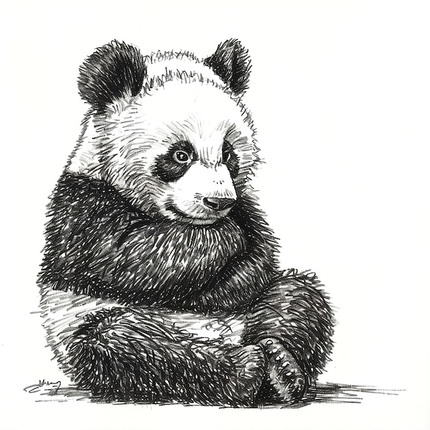 sketch of a panda