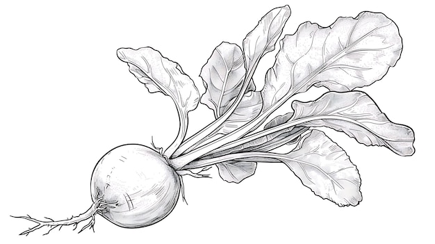 sketch of a plant with a ball and a ball of cabbage