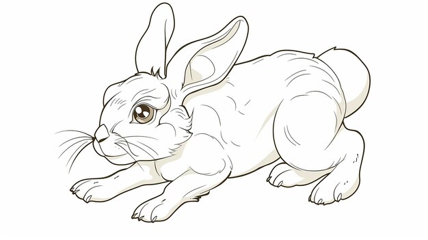 Photo sketch of a rabbit with a white background