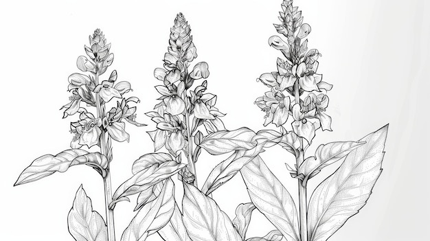 Sketch salvia officinalis hand drawn vector illustration