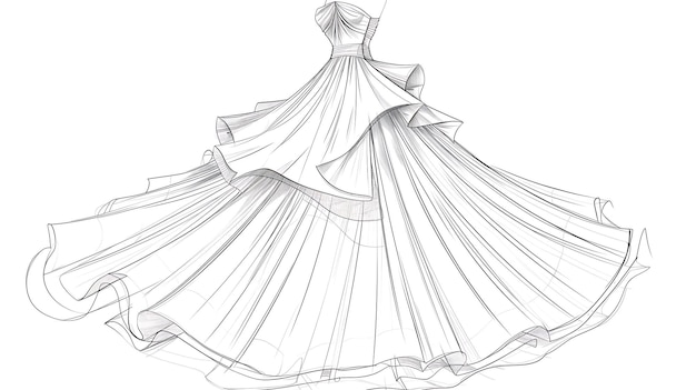 Photo sketch of a wedding dress