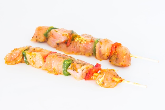 Skewer of chicken with pepper