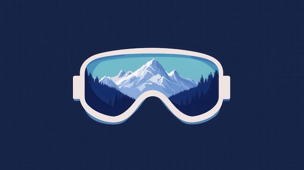 Ski goggles feature a reflection of snowcovered mountains capturing the essence of winter sports and alpine exploration Generative AI