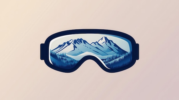 Ski goggles feature a sleek design with a reflection of pristine snowcapped mountains capturing the essence of winter sports Generative AI