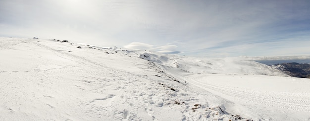 Ski resort of Sierra Nevada in winter