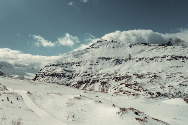 Ski slopes of Val cenis in the french alps