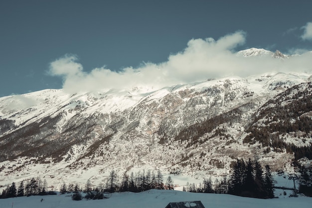 Ski slopes of Val cenis in the french alps