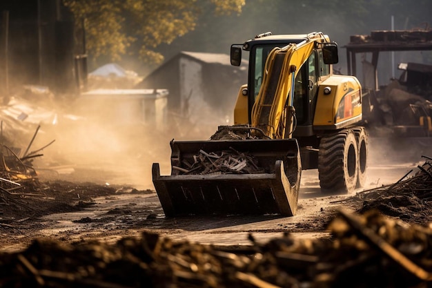 Photo skid steer loader moving through a construction site skid steer image photography