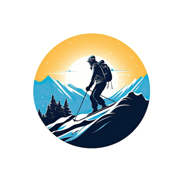 Skier in the mountains Vector illustration of a skier in the mountains