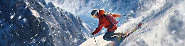 Skiing Look Up Real Photography 4K UltraHigh Details