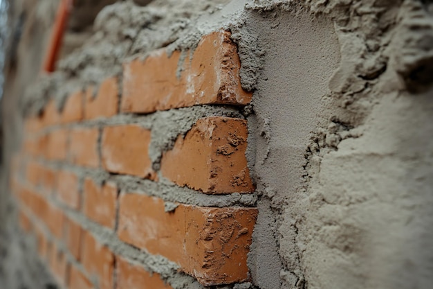 Skilled Bricklayer Working with MudBricks at Construction Site Traditional Masonry Techniques