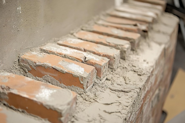 Skilled Bricklayer Working with MudBricks at Construction Site Traditional Masonry Techniques