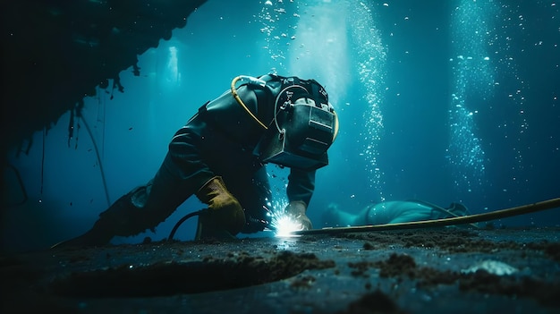 A skilled welder who repairs ships underwater