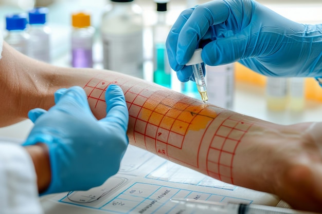 Photo skin allergy test procedure