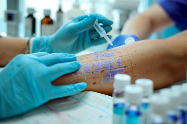 Photo skin allergy test procedure